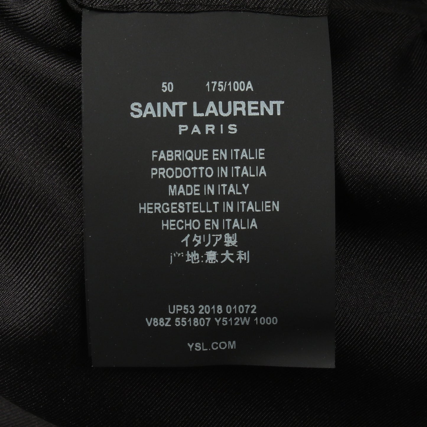 サイドライン セットアップ スーツ ウール ブラック サンローランパリ スーツ SAINT LAURENT PARIS