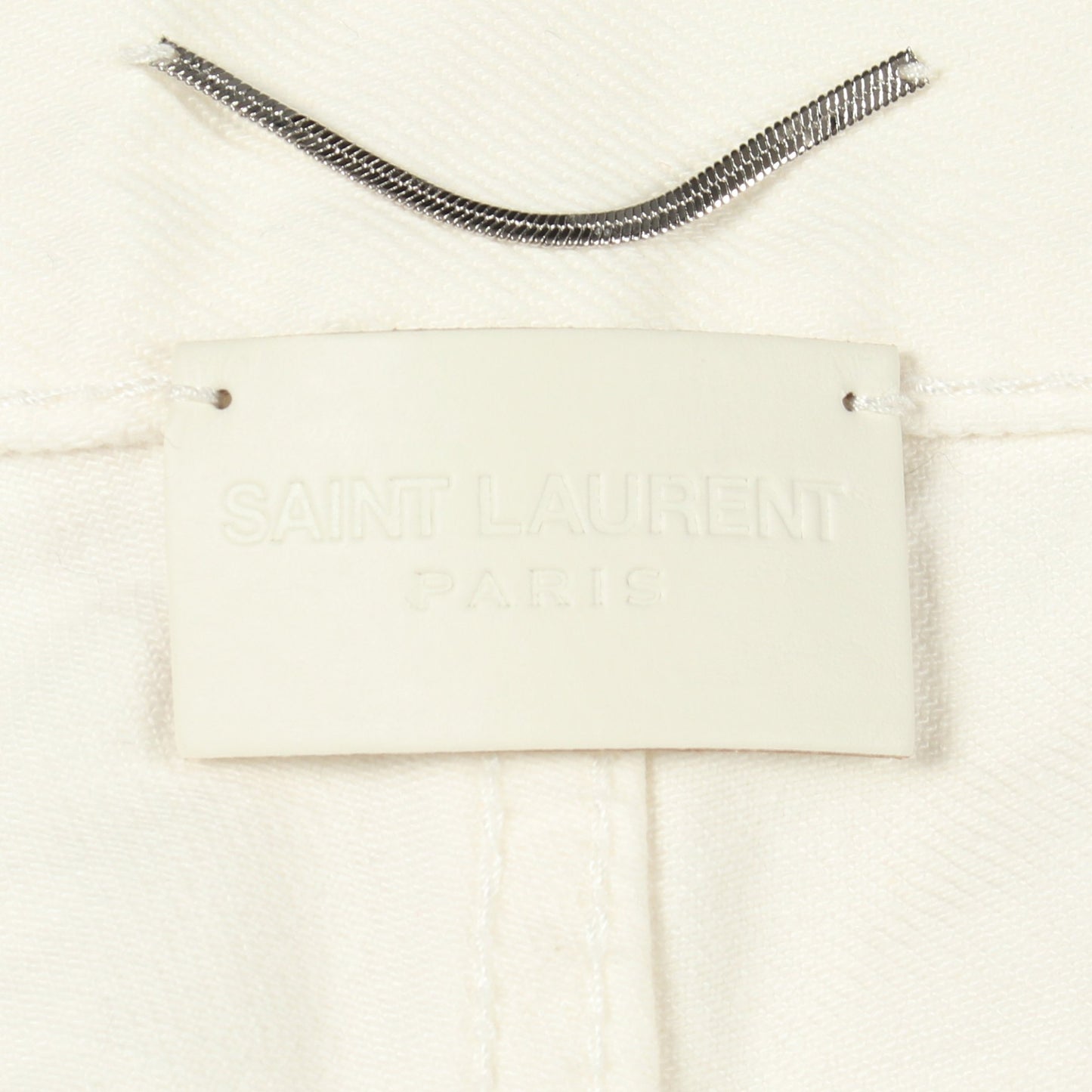 ボタンフライ ダメージ加工 デニムパンツ コットン ホワイト サンローランパリ ボトムス SAINT LAURENT PARIS