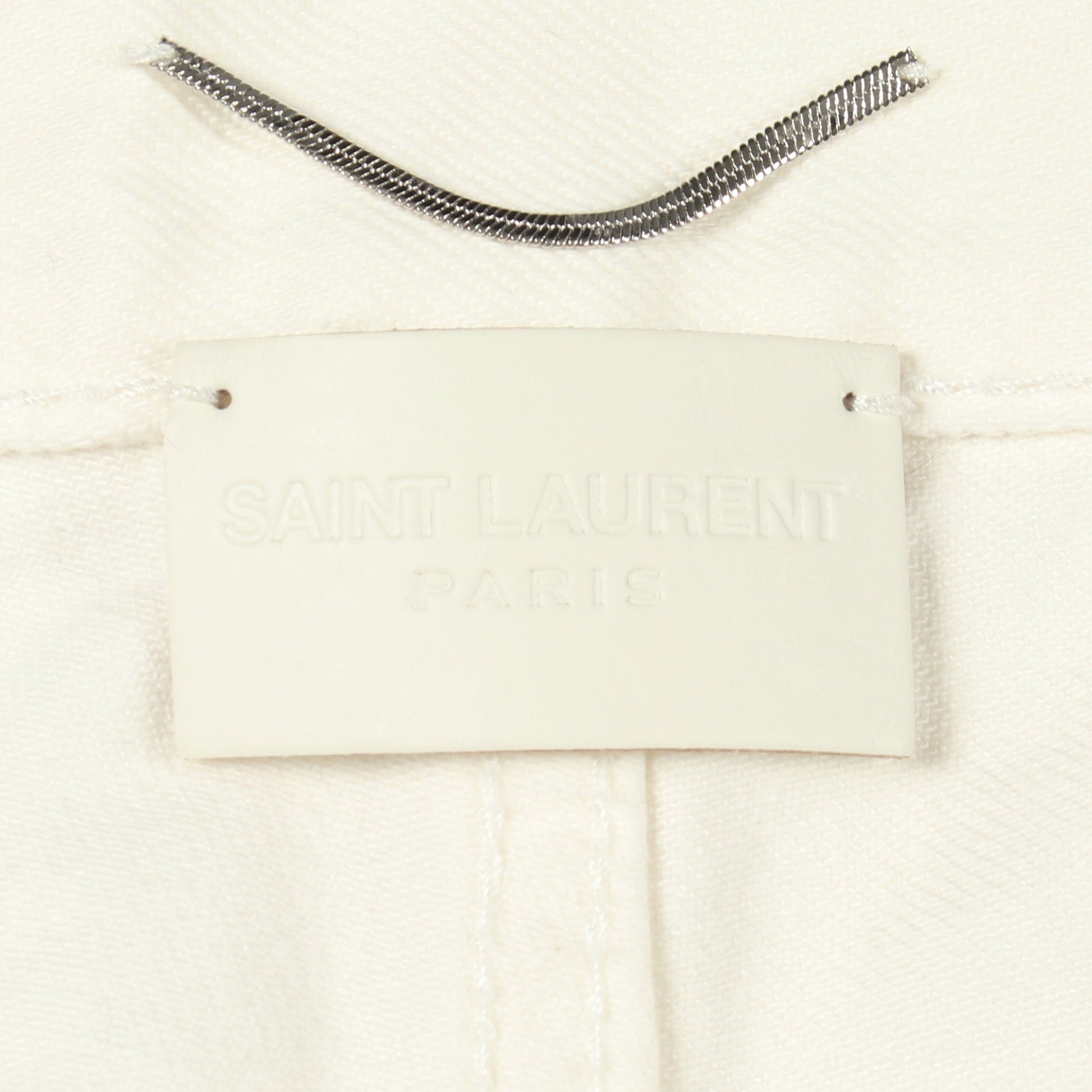 ボタンフライ ダメージ加工 デニムパンツ コットン ホワイト サンローランパリ ボトムス SAINT LAURENT PARIS