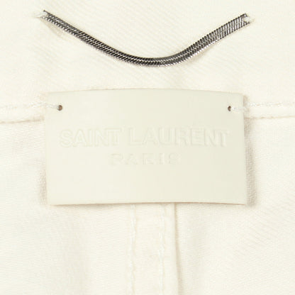ボタンフライ ダメージ加工 デニムパンツ コットン ホワイト サンローランパリ ボトムス SAINT LAURENT PARIS