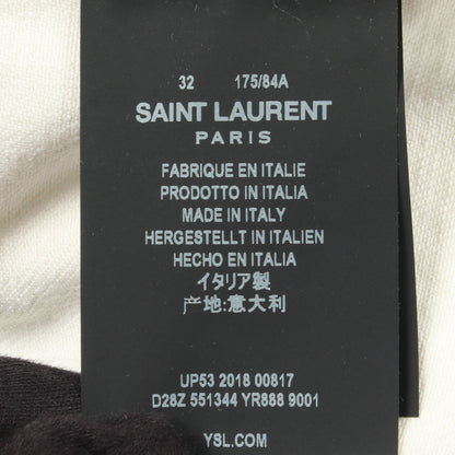 ボタンフライ ダメージ加工 デニムパンツ コットン ホワイト サンローランパリ ボトムス SAINT LAURENT PARIS