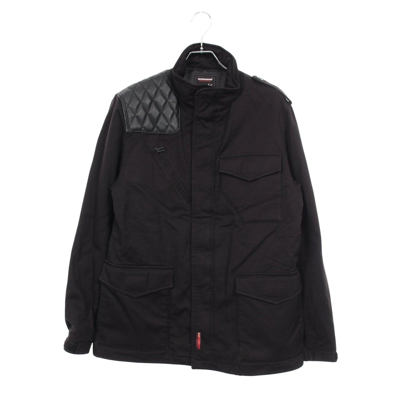 NEIGHBORHOOD × FRAGMENT DESIGN ドライバージャケット ジャケット コットン レザー ブラック ネイバーフッド