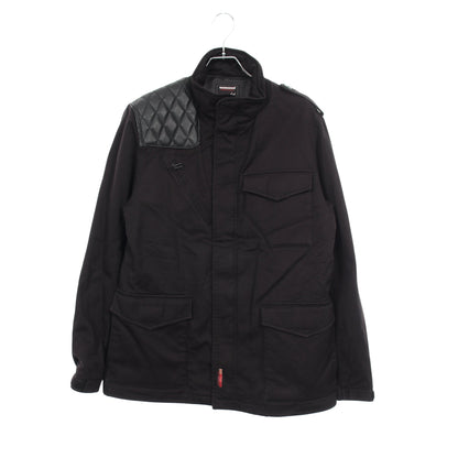 NEIGHBORHOOD × FRAGMENT DESIGN ドライバージャケット ジャケット コットン レザー ブラック ネイバーフッド