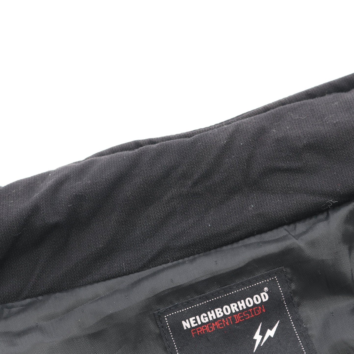 NEIGHBORHOOD × FRAGMENT DESIGN ドライバージャケット ジャケット コットン レザー ブラック ネイバーフッド