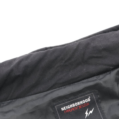 NEIGHBORHOOD × FRAGMENT DESIGN ドライバージャケット ジャケット コットン レザー ブラック ネイバーフッド