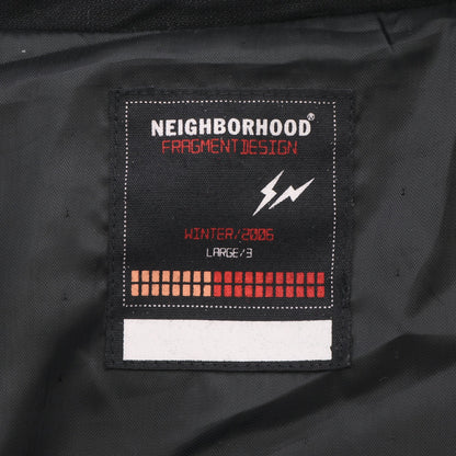 NEIGHBORHOOD × FRAGMENT DESIGN ドライバージャケット ジャケット コットン レザー ブラック ネイバーフッド