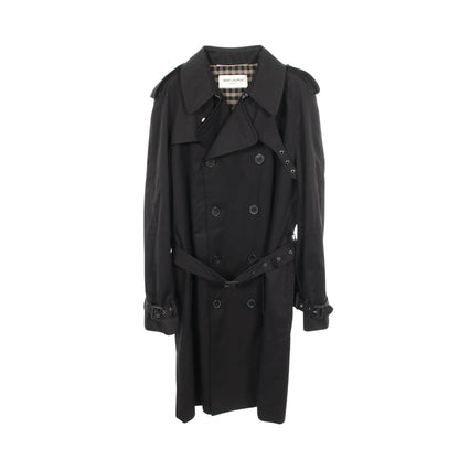 トレンチコート 裏地チェック コットン ブラック サンローランパリ アウター SAINT LAURENT PARIS