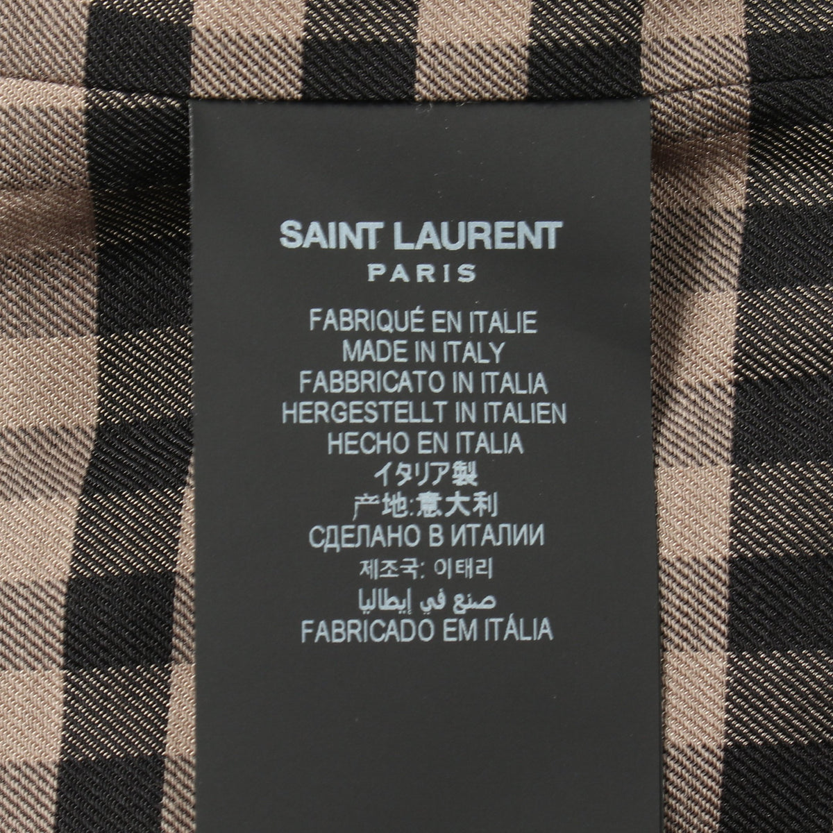 トレンチコート 裏地チェック コットン ブラック サンローランパリ アウター SAINT LAURENT PARIS