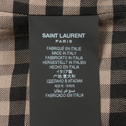 トレンチコート 裏地チェック コットン ブラック サンローランパリ アウター SAINT LAURENT PARIS