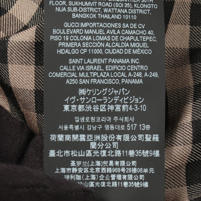 トレンチコート 裏地チェック コットン ブラック サンローランパリ アウター SAINT LAURENT PARIS