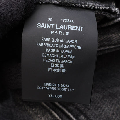 ダメージリペア加工 デニムパンツ コットン グレー サンローランパリ