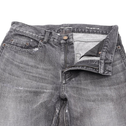 ダメージリペア加工 デニムパンツ コットン グレー サンローランパリ