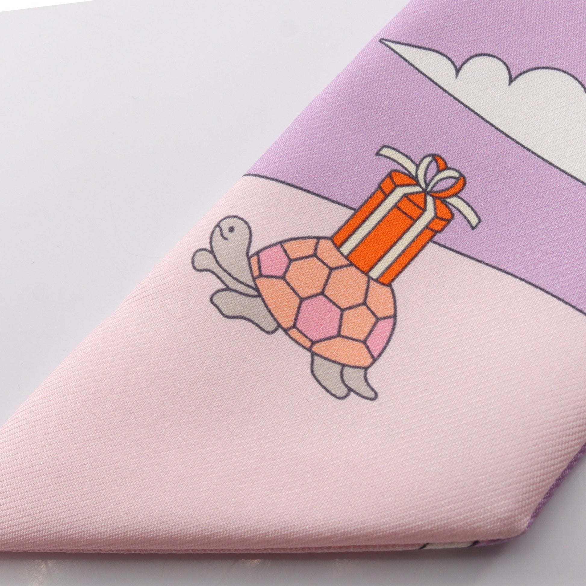 ツイリー Carres Volants リボン スカーフ シルク ライトパープル ライトピンク マルチカラー エルメス 財布・小物 HERMES