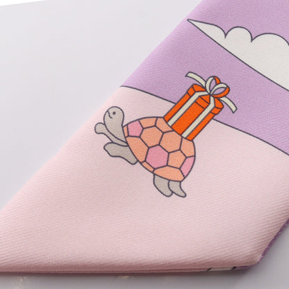 ツイリー Carres Volants リボン スカーフ シルク ライトパープル ライトピンク マルチカラー エルメス 財布・小物 HERMES