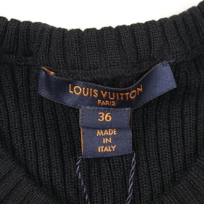 PRINTED BI MATERIAL DRESS ワンピース ウール シルク ブラック アイボリー マルチカラー ルイヴィトン ワンピース LOUIS VUITTON