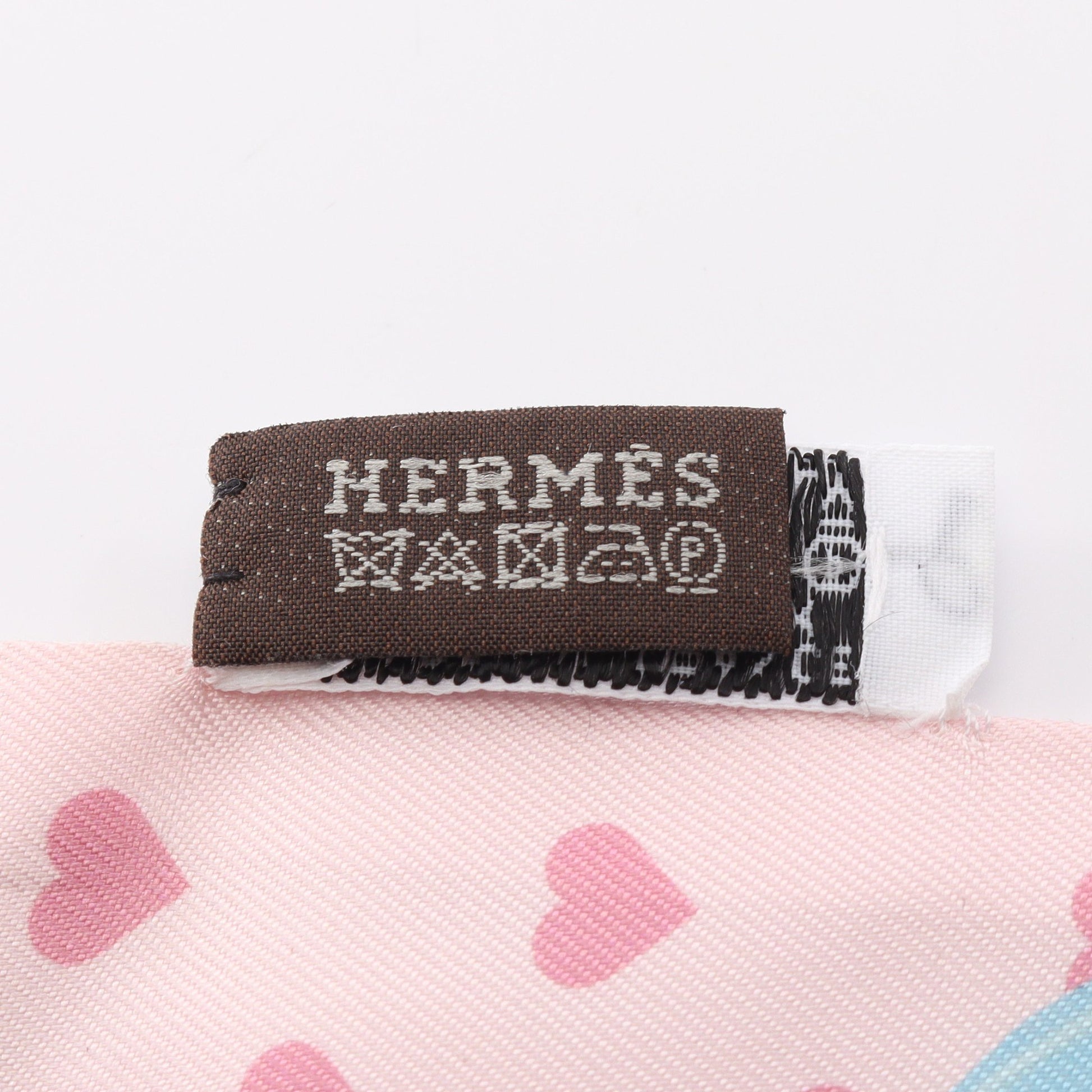 ツイリー Brides de Gala Love リボン スカーフ シルク ライトピンク ライトブルー マルチカラー エルメス 財布・小物 HERMES