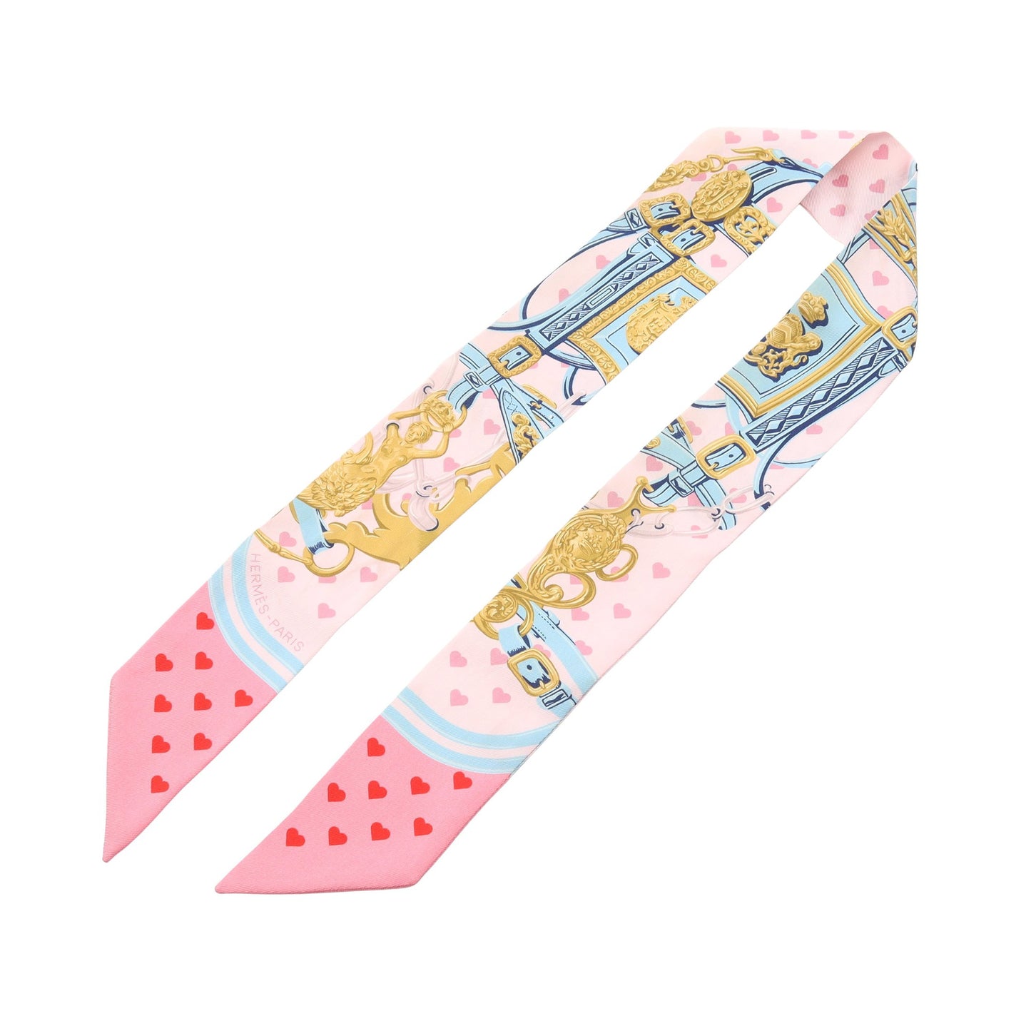 ツイリー Brides de Gala Love リボン スカーフ シルク ライトピンク ライトブルー マルチカラー エルメス 財布・小物 HERMES