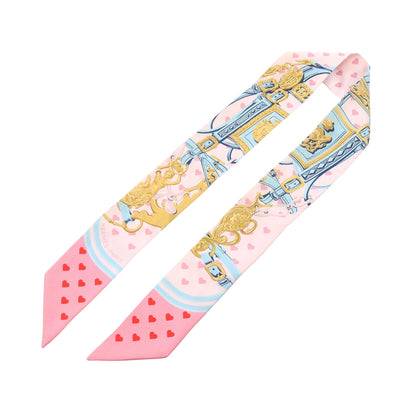 ツイリー Brides de Gala Love リボン スカーフ シルク ライトピンク ライトブルー マルチカラー エルメス 財布・小物 HERMES