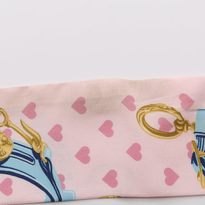 ツイリー Brides de Gala Love リボン スカーフ シルク ライトピンク ライトブルー マルチカラー エルメス 財布・小物 HERMES