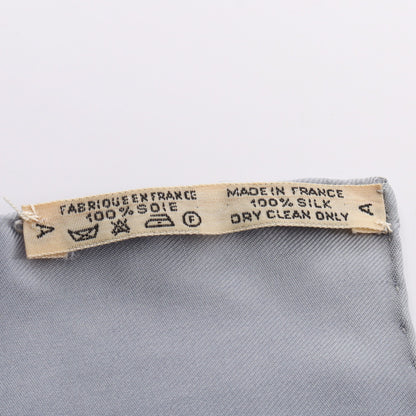 カレ90 CORRESPONDANCE スカーフ シルク グレー マルチカラー エルメス