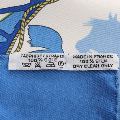 カレ90 feria de sevilla スカーフ シルク ブルー マルチカラー エルメス 財布・小物 HERMES