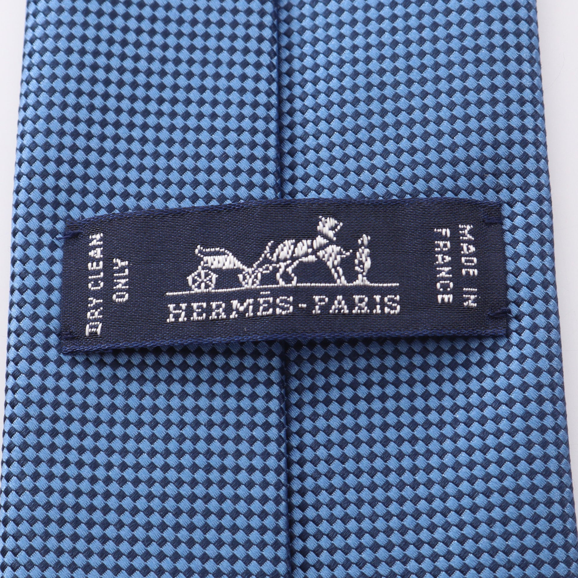 総柄 ネクタイ シルク ブルー ネイビー エルメス 財布・小物 HERMES