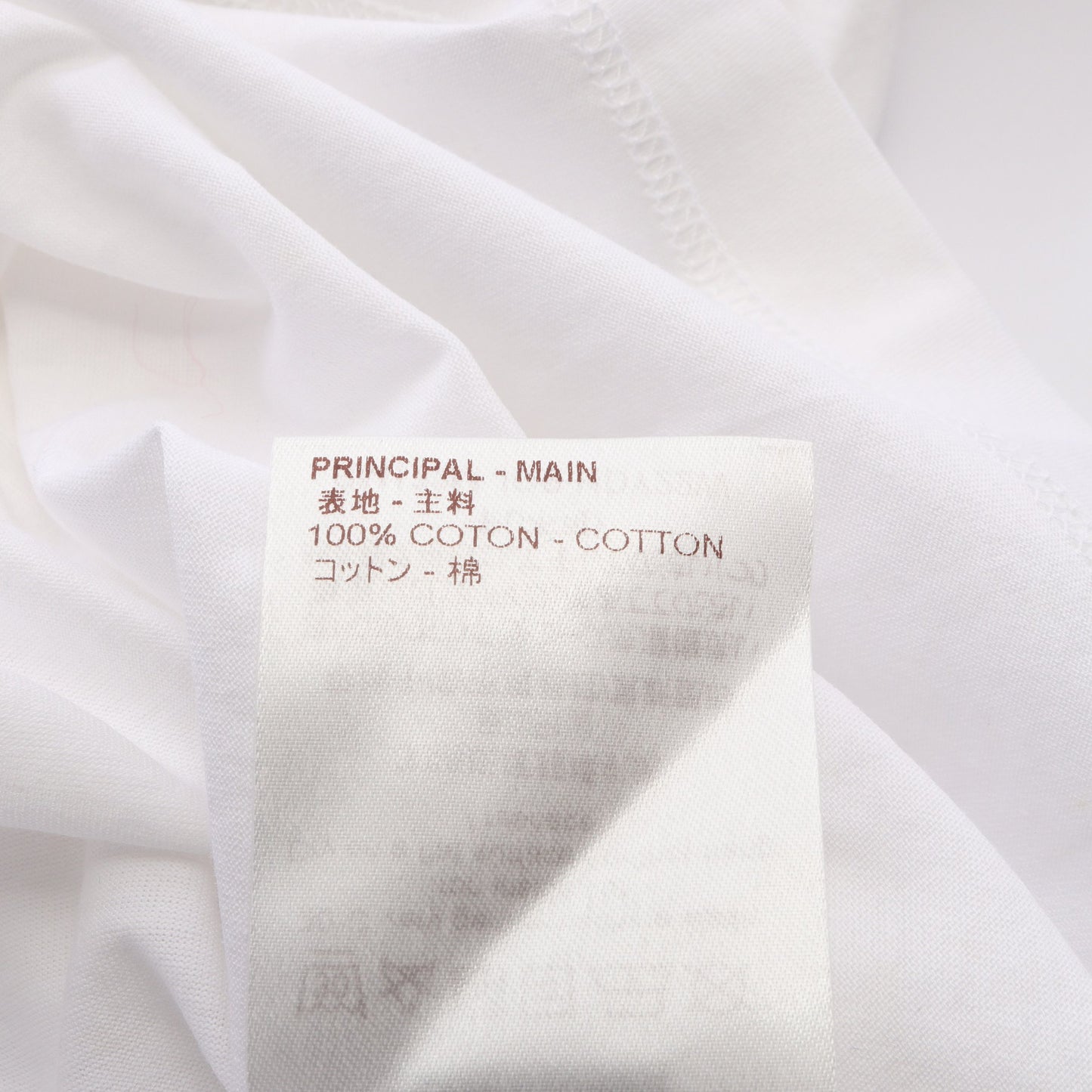ポケット付き プリント クルーネック 半袖Tシャツ コットン ホワイト ブルー ルイヴィトン