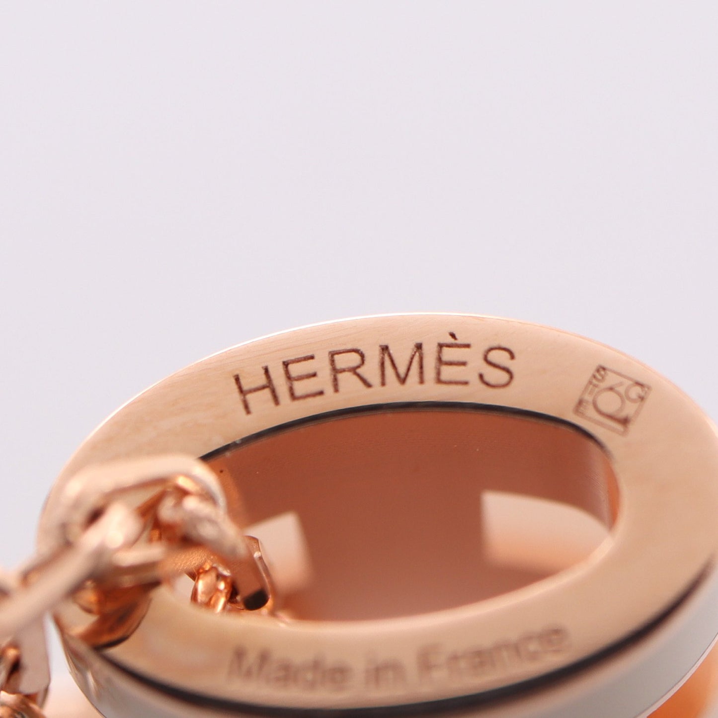MINI POP H ミニポップアッシュ マロングラッセ ネックレス GP ピンクゴールド ベージュ エルメス アクセサリー HERMES