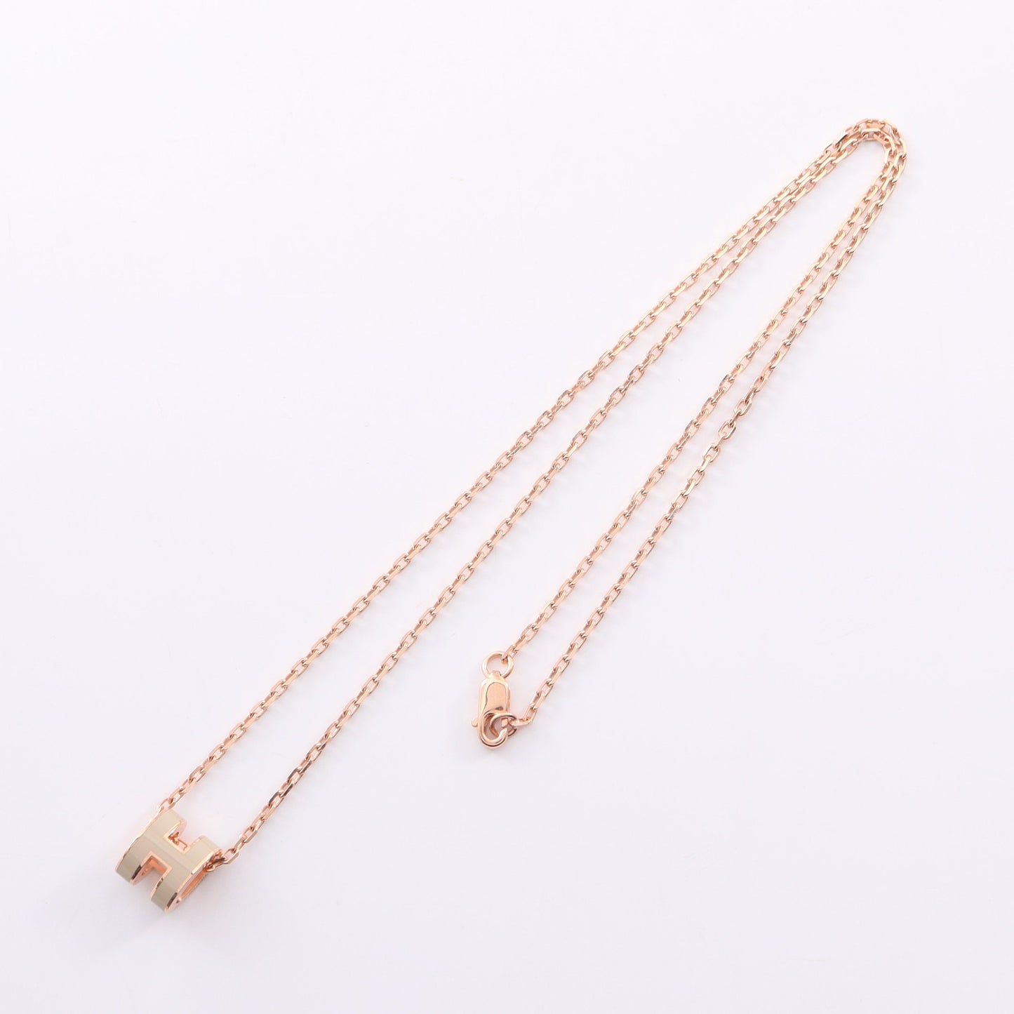 MINI POP H ミニポップアッシュ マロングラッセ ネックレス GP ピンクゴールド ベージュ エルメス アクセサリー HERMES