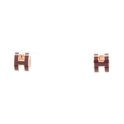 MINI POP H ミニポップアッシュ ルージュアッシュ ピアス GP ピンクゴールド ボルドー エルメス