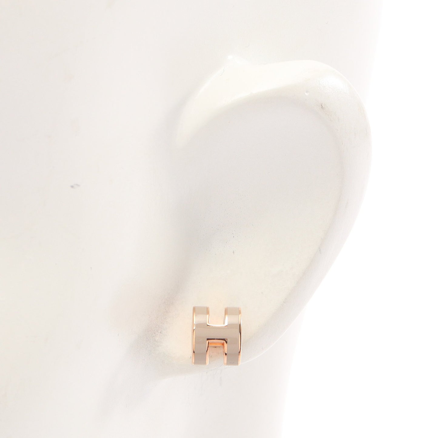 MINI POP H ミニポップアッシュ マロングラッセ ピアス GP ピンクゴールド ベージュ エルメス