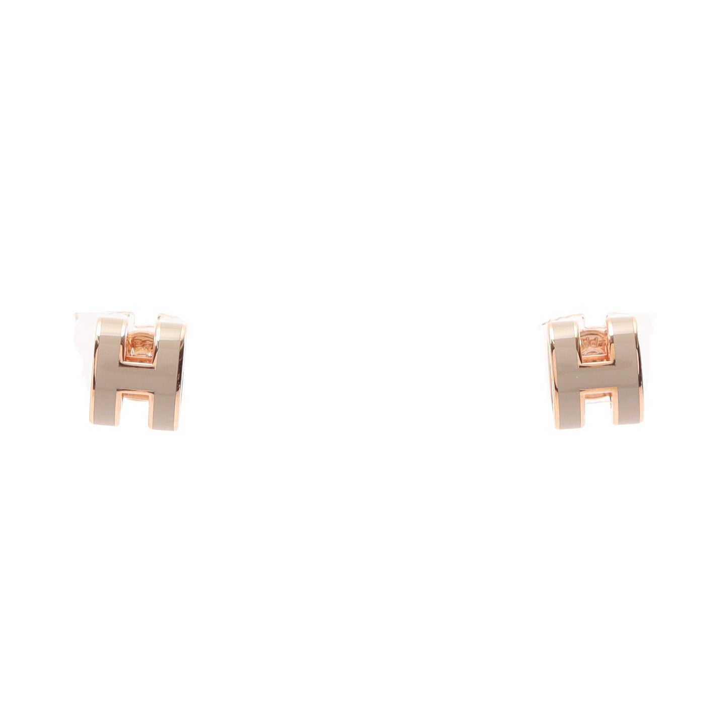 MINI POP H ミニポップアッシュ マロングラッセ ピアス GP ピンクゴールド ベージュ エルメス