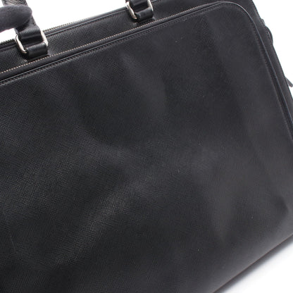 SAFFIANO TRAVEL ビジネスバッグ ブリーフケース レザー ブラック プラダ