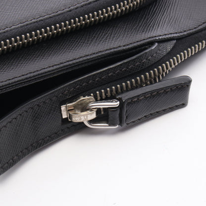 SAFFIANO TRAVEL ビジネスバッグ ブリーフケース レザー ブラック プラダ