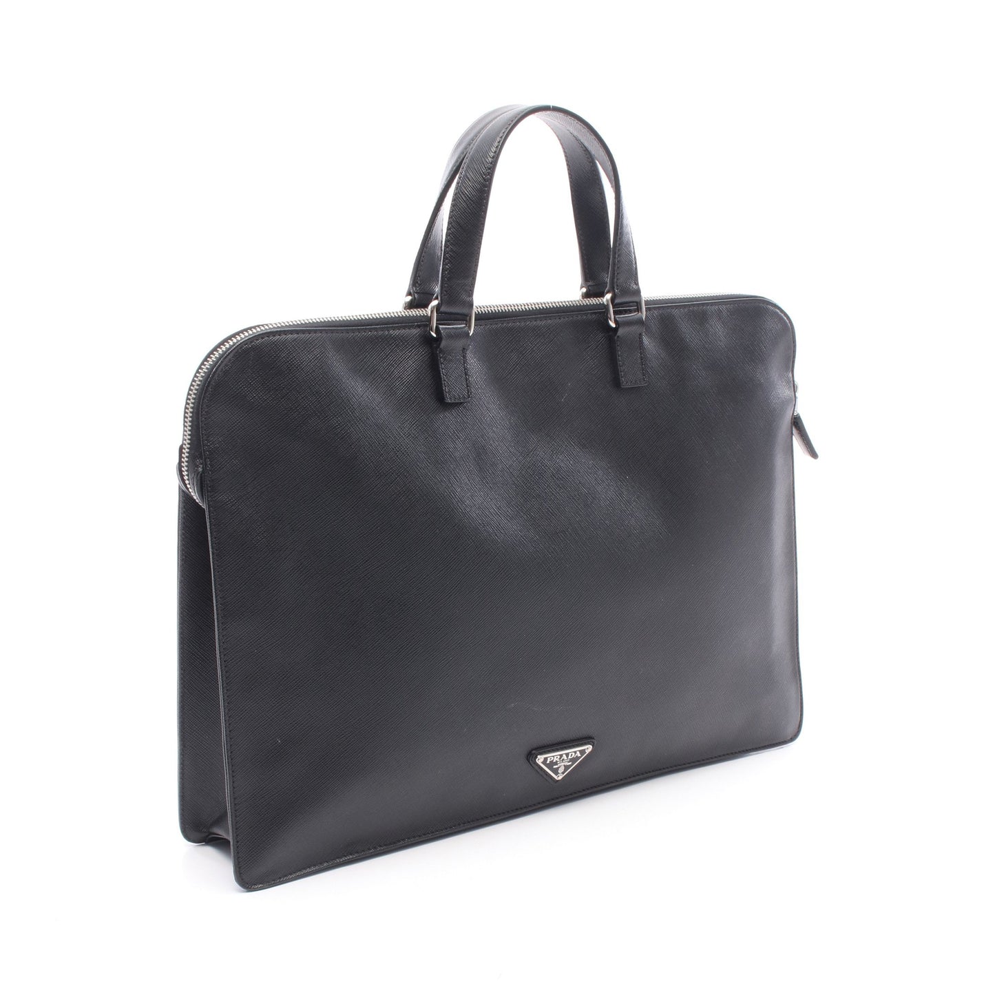 SAFFIANO TRAVEL ビジネスバッグ ブリーフケース レザー ブラック プラダ