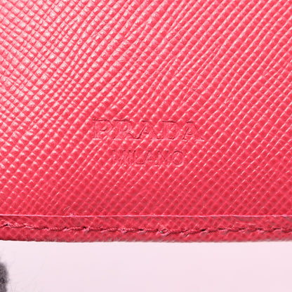 SAFFIANO METAL 三つ折り財布 サフィアーノレザー ピンクパープル プラダ