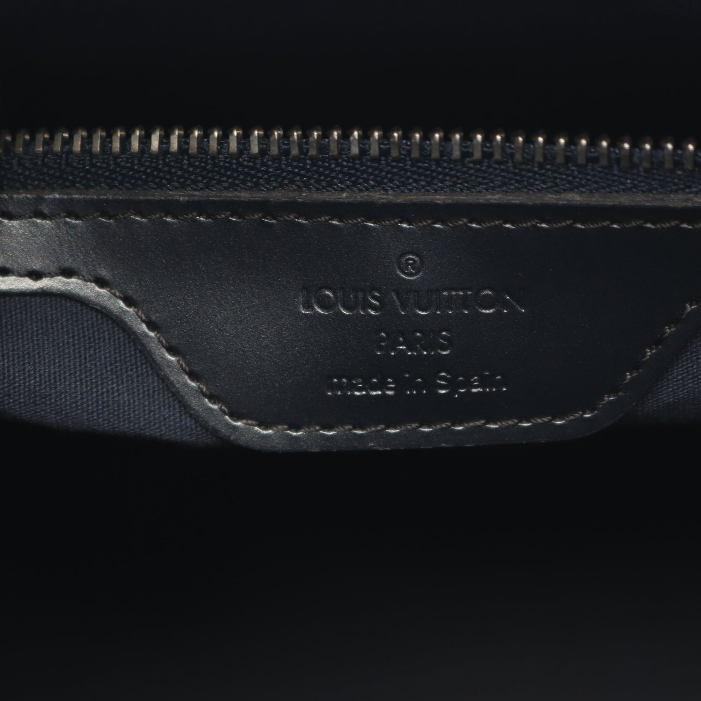 ストックトン モノグラムマット ブルー ハンドバッグ レザー ネイビー ルイヴィトン
