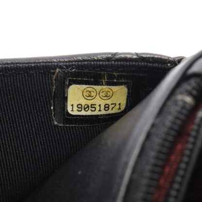 マトラッセ チェーンウォレット ラムスキン ブラック シルバー金具 シャネル