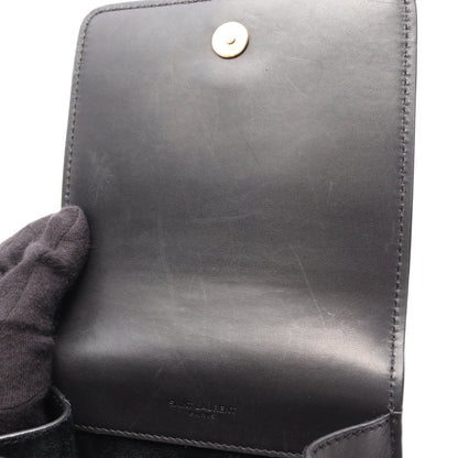 KAIA カイア ショルダーバッグ レザー ブラック サンローランパリ