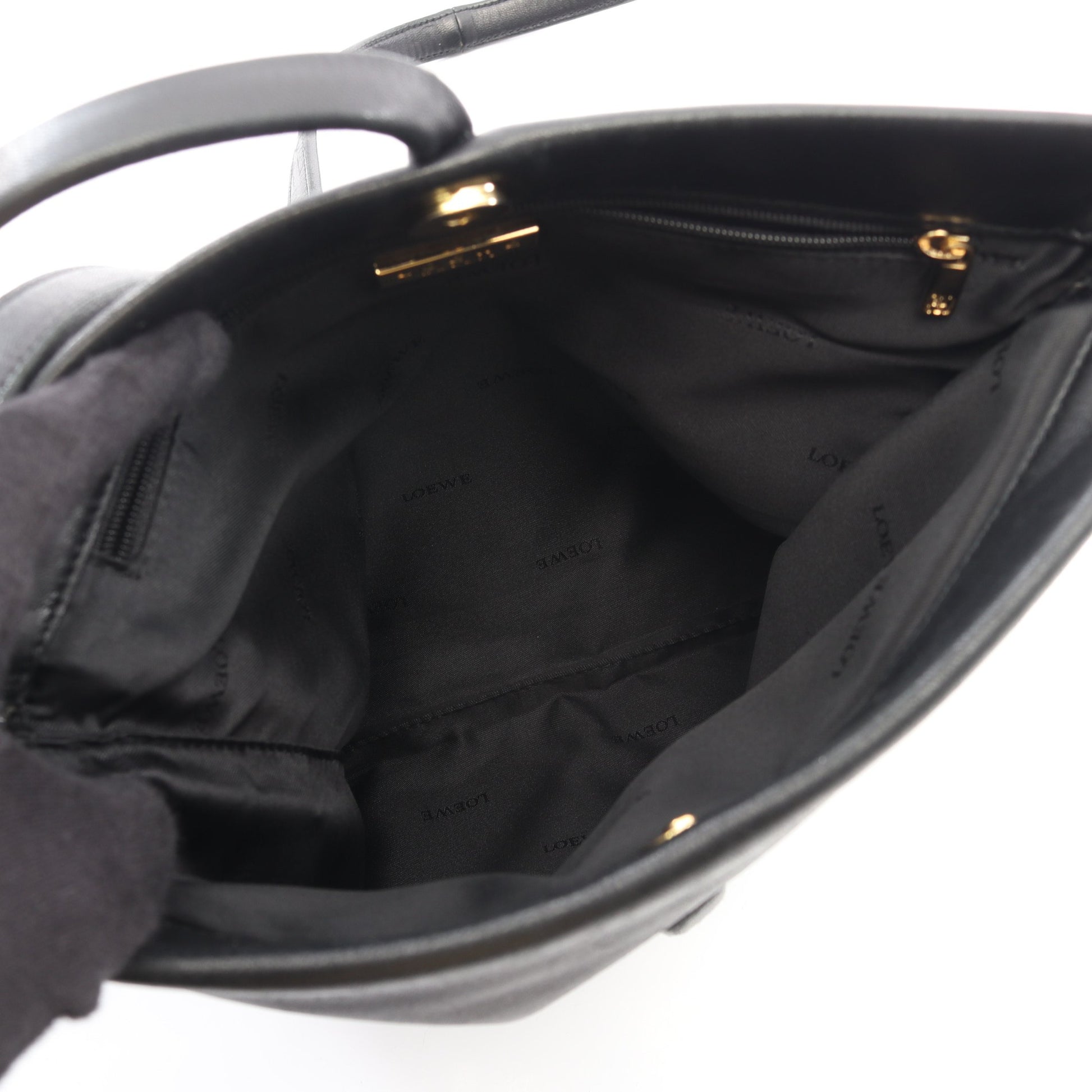 アナグラム ショルダーバッグ レザー ブラック ロエベ バッグ LOEWE