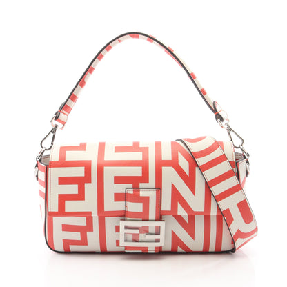 FENDI × MARC JACOB マンマバケット 2WAY ハンドバッグ レザー ホワイト レッド フェンディ