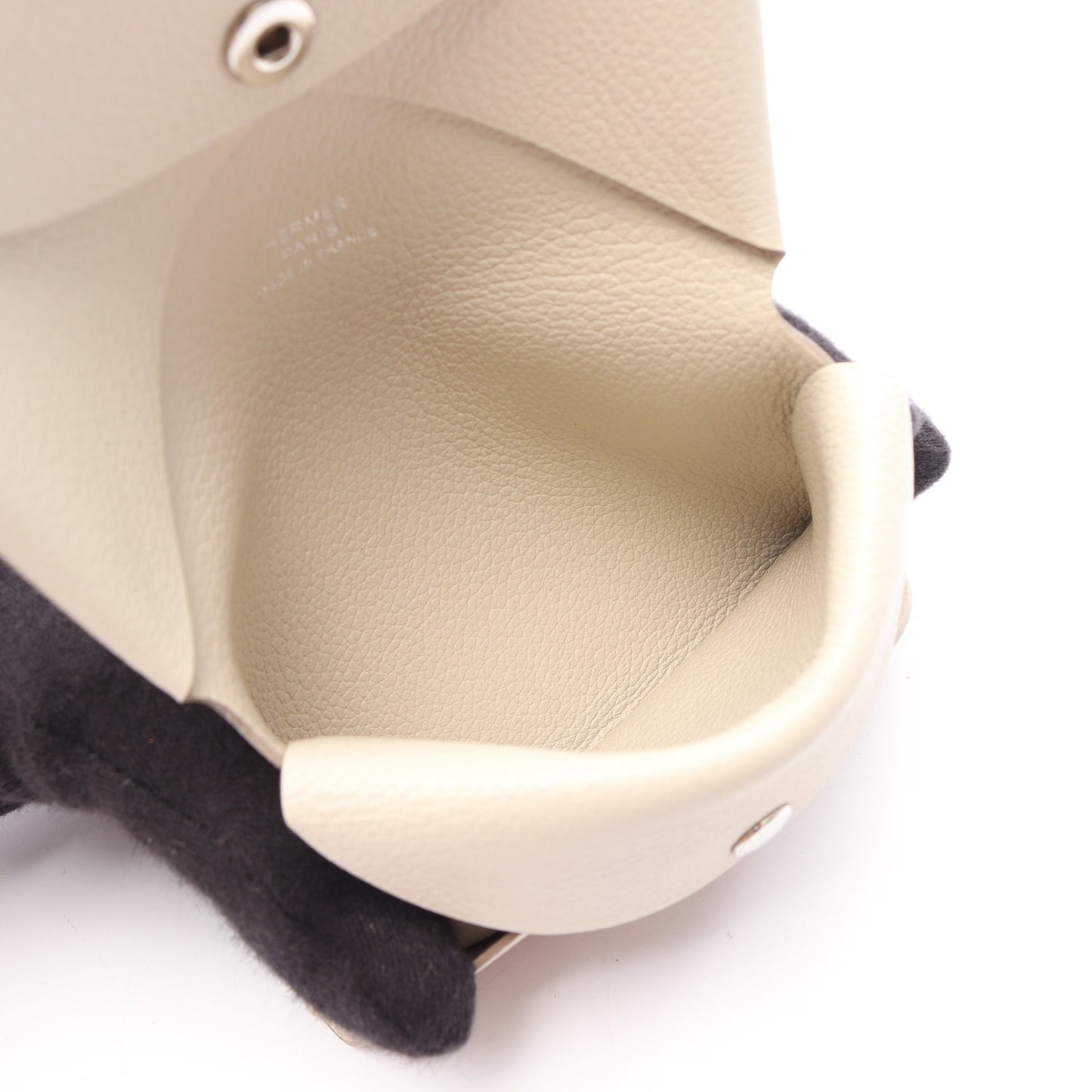 カルヴィデュオ ベトン コインケース エバーカラー アイボリー シルバー金具 W刻印 エルメス