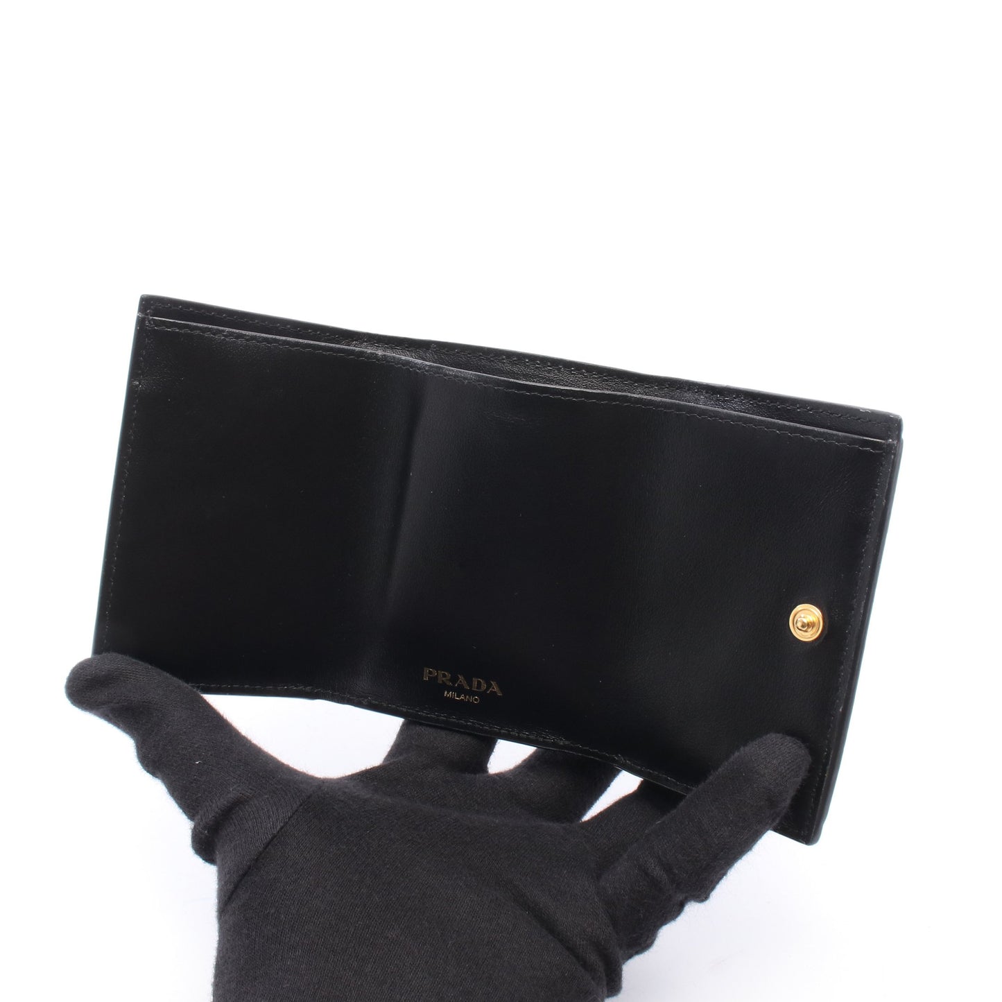 VITELLO MOVE コンパクトウォレット 三つ折り財布 レザー ブラック プラダ