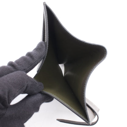 ベアンコンパクト 二つ折り財布 オーストリッチ カーキグリーン ゴールド金具 X刻印 エルメス
