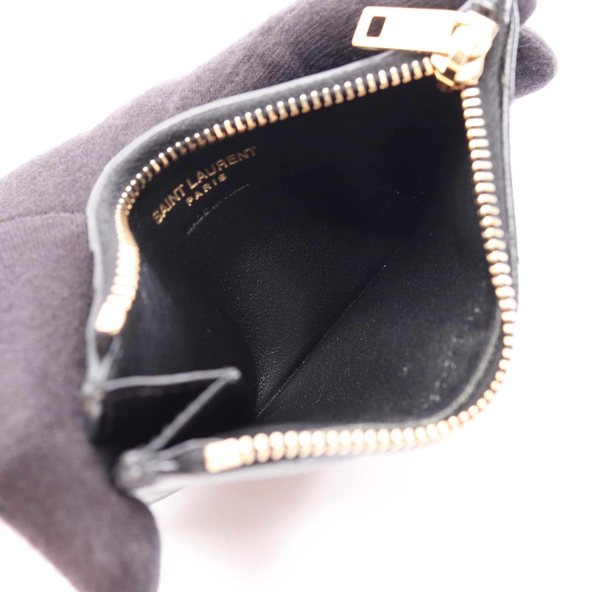 モノグラム フラグメント カードケース レザー ブラック サンローランパリ 財布・小物 SAINT LAURENT PARIS
