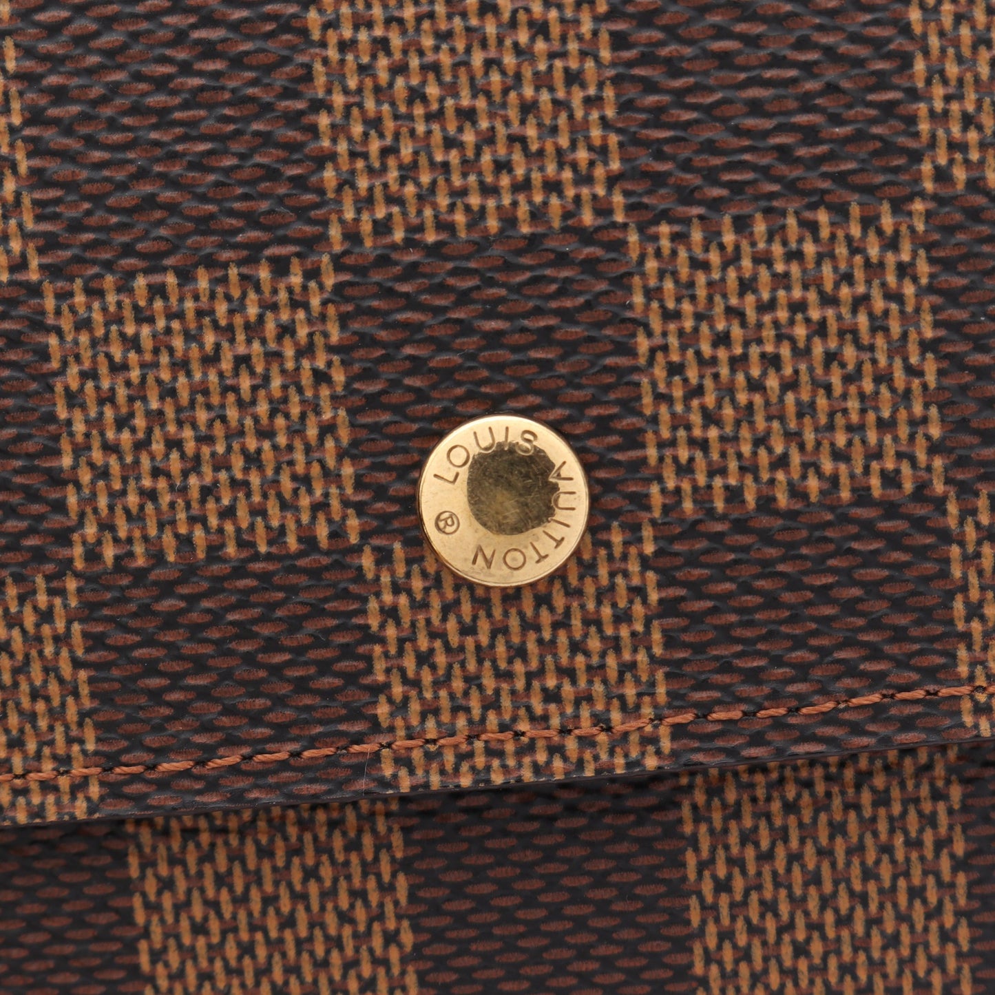 ポルトトレゾール インターナショナル ダミエエベヌ 三つ折り長財布 PVC レザー ブラウン ルイヴィトン