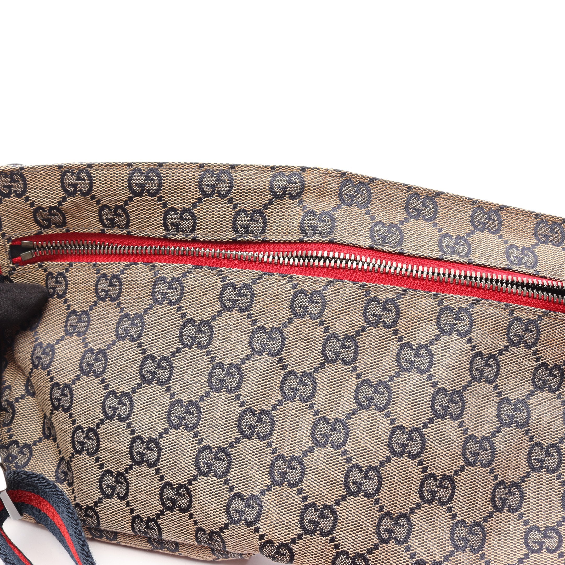 GUCCI グッチ ウエストポーチ ボディバッグ GGキャンバス レッド ブルー GGキャンバス ボディバッグ ウエストバッグ キャンバス レザー