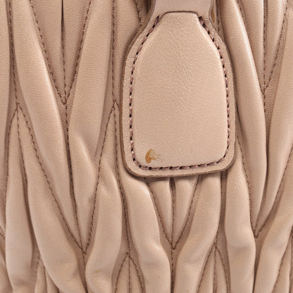 MATELASSE' マテラッセ ハンドバッグ レザー ピンクベージュ ミュウミュウ バッグ miu miu