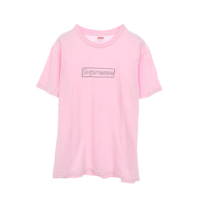 Supreme × Kaws Chalk Logo Tee 21SS 半袖Tシャツ コットン ピンク シュプリーム