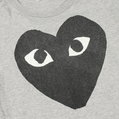 ハートロゴ 半袖Tシャツ コットン グレー プレイコムデギャルソン トップス PLAY COMME des GARCONS